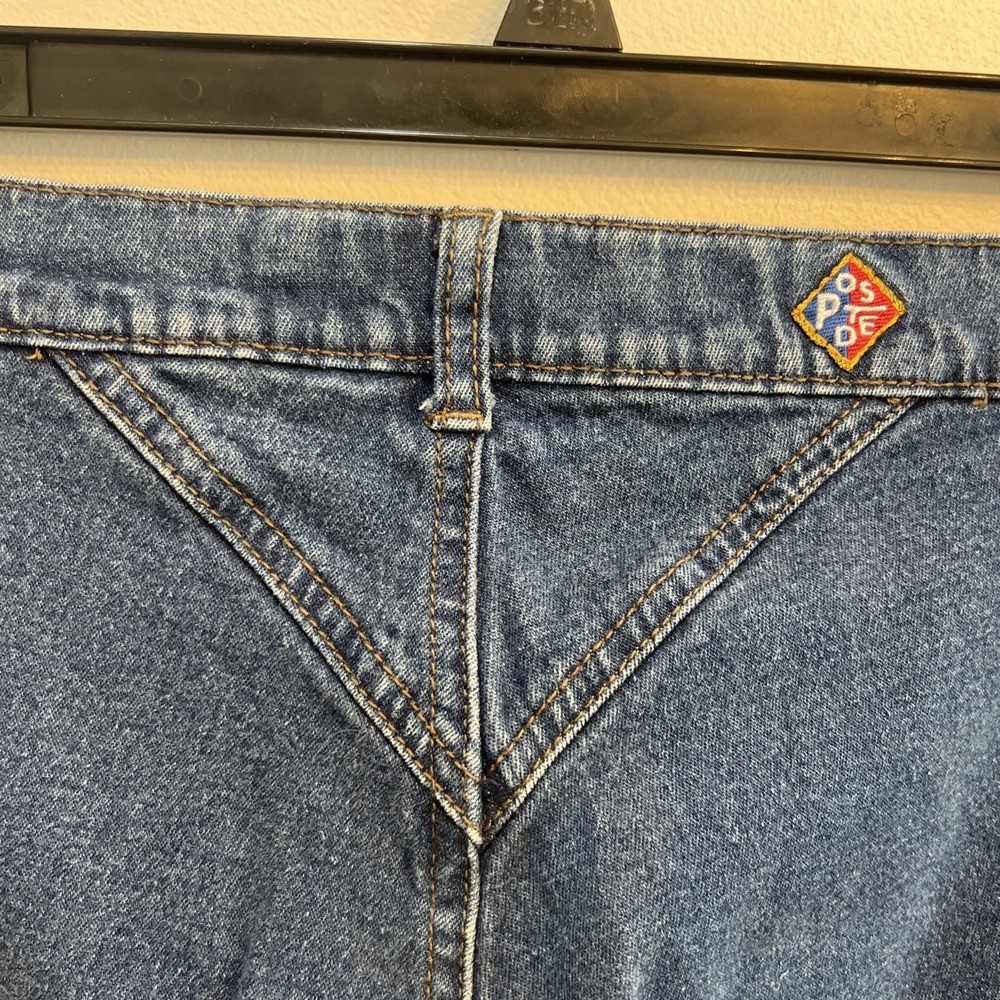 90s Vintage High Rise Posted Jeans 3/4 27X32 Medium Wash Slim Smooth Back - Picture 6 of 16